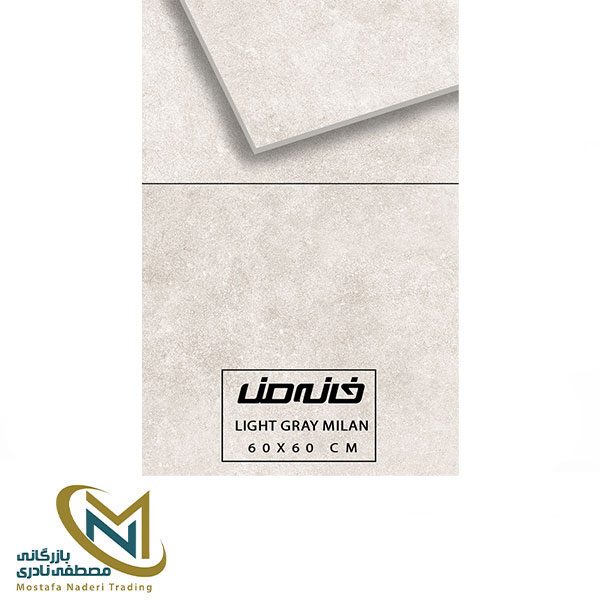 سرامیک 60*60 پرسلان خانه من مدل Light gray Milan